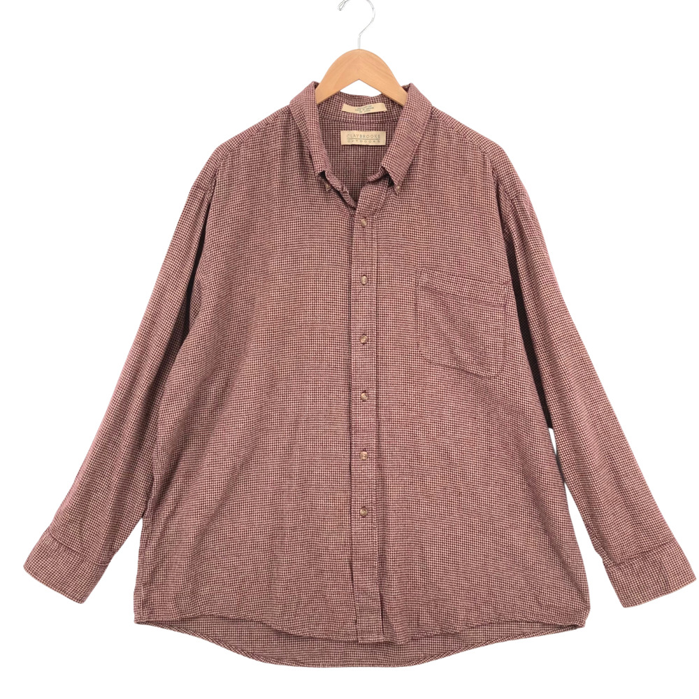 Claybrooke Outdoors Men's Maroon Cotton Long Sleeve Button-Down Shirt Size 2XL